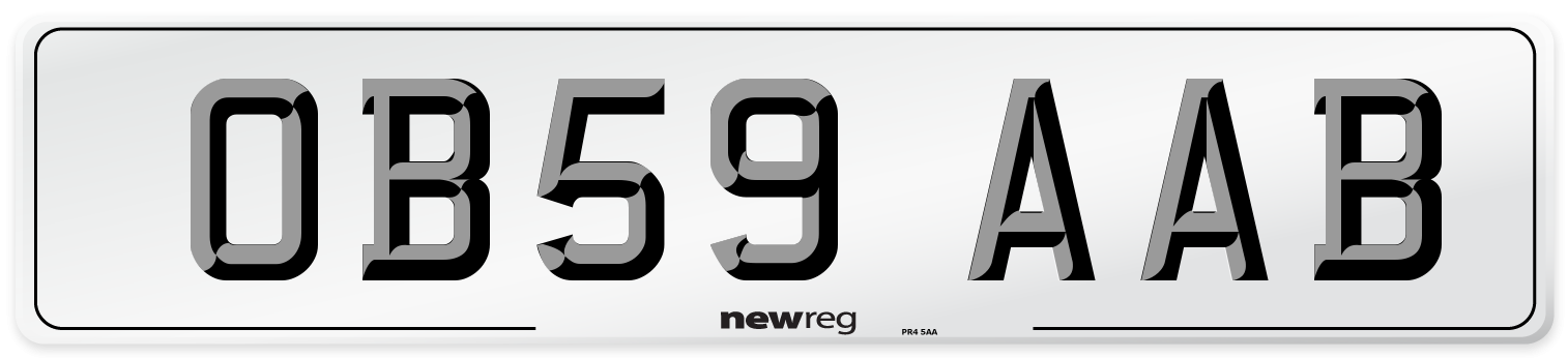 OB59 AAB Number Plate from New Reg